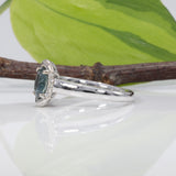 14K white gold montana sapphire ring