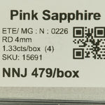 0.30 carat natural Ceylon pink sapphire round 4mm loose gemstone – view 4