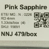 0.30 carat natural Ceylon pink sapphire round 4mm loose gemstone – view 4