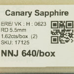 0.8 carat natural canary sapphire round 5.5mm loose gemstone – view 2