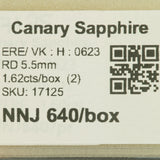 0.8 carat natural canary sapphire round 5.5mm loose gemstone – view 2