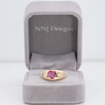 14K yellow gold pink sapphire ring