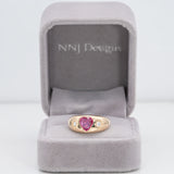 14K yellow gold pink sapphire ring