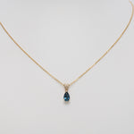 14K Yellow Gold London Blue Topaz Pendant