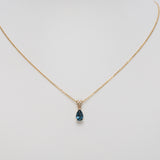 14K Yellow Gold London Blue Topaz Pendant