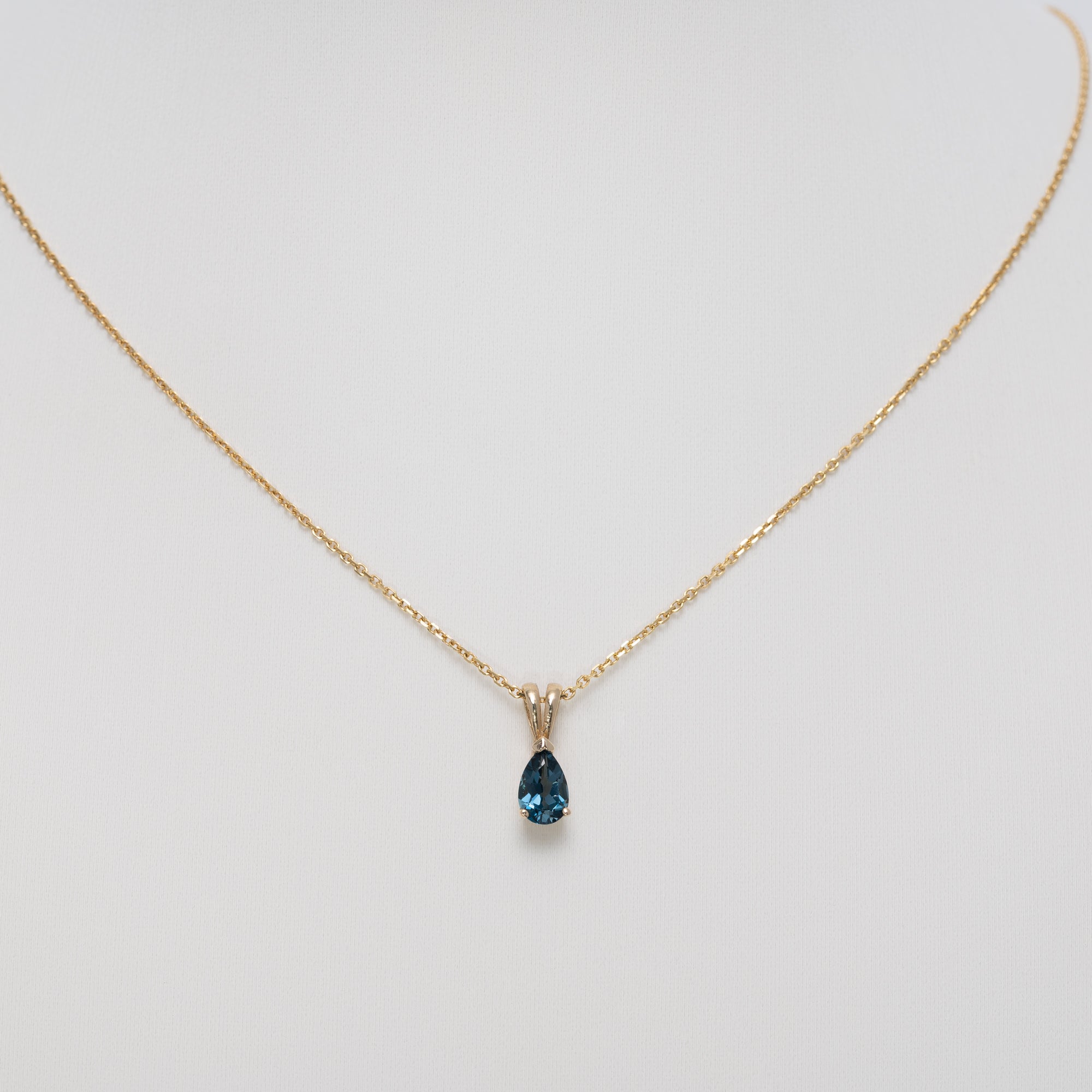 14K Yellow Gold London Blue Topaz Pendant