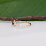 14K yellow gold Ceylon blue sapphire ring with diamond accents