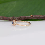 14K yellow gold Ceylon blue sapphire ring with diamond accents