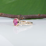 14K yellow gold pink sapphire ring