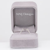 14K white gold purple spinel ring with purple sapphire accents