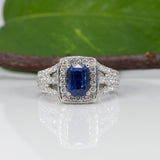 platinum ceylon sapphire ring