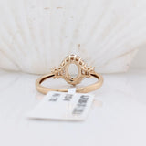Fabulous Ring Setting W Natural Baguette and Round Diamond Accents in 14K Solid Gold | Oval Shape | Customizable