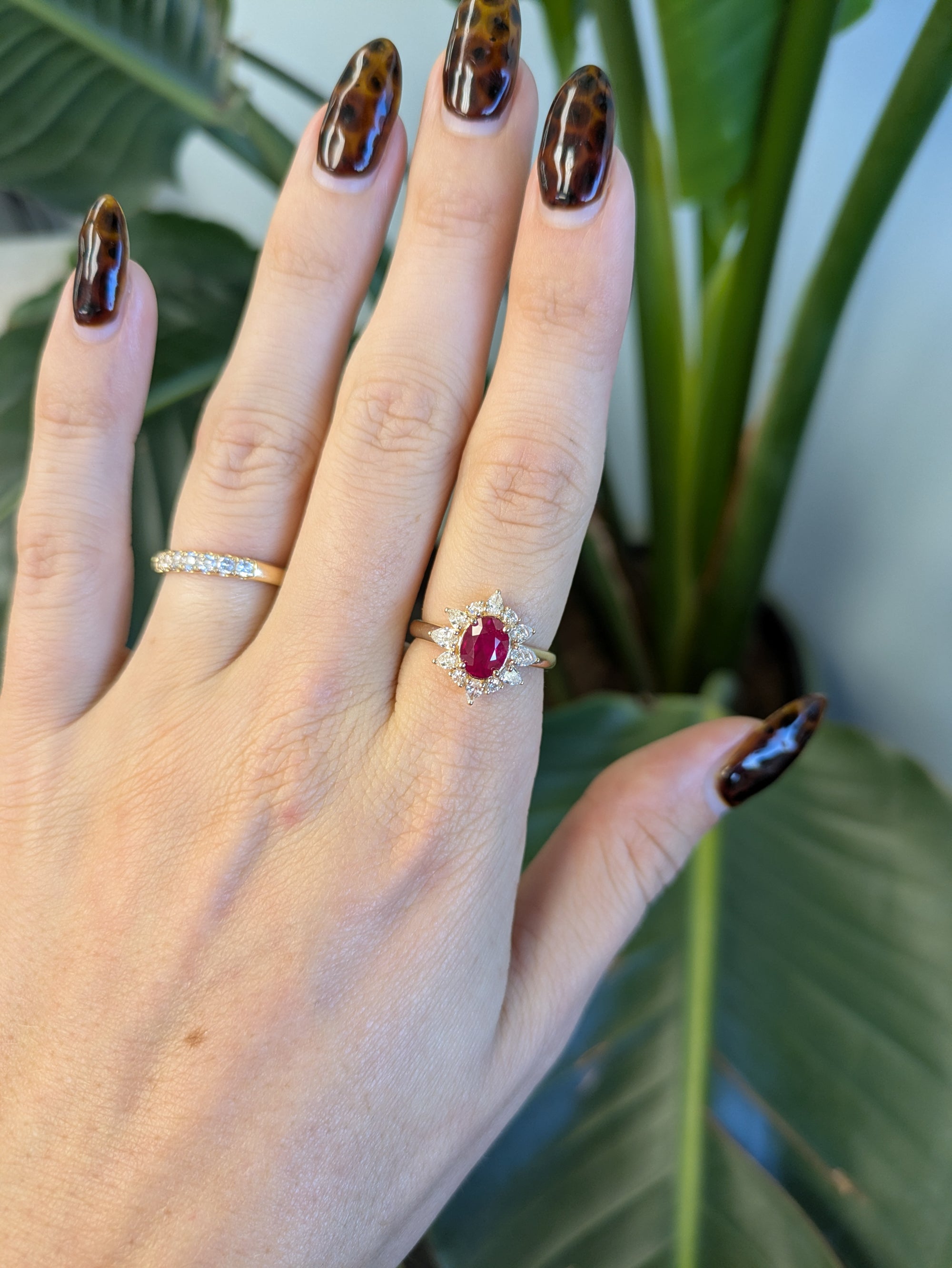 14K yellow gold burma ruby ring