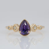 1.1ct Purple Sapphire Ring with Earth-Mined Diamonds in Solid 14K Gold, 7.5x5mm – Timeless Elegance