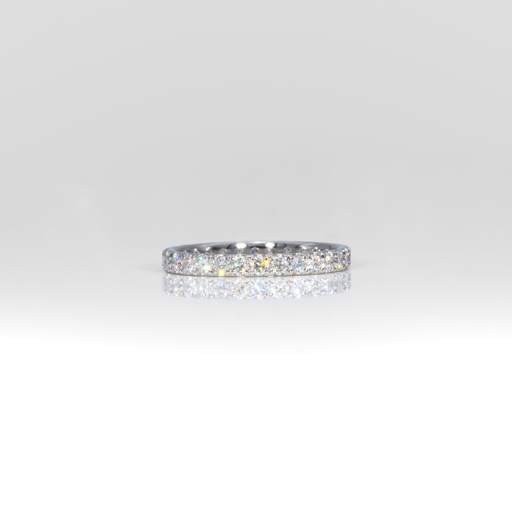 14K white gold lab grown diamond eternity band
