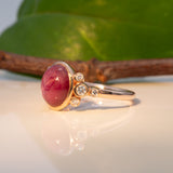 14K rose gold star ruby ring