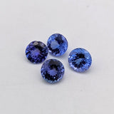 AAA Vivid Blue Tanzanite 1.6 Ct Round 7 mm Natural Gemstone – Brilliant Cut Fine Tanzanite for Custom Jewelry