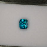 natural cambodian blue zircon cushion loose gemstone