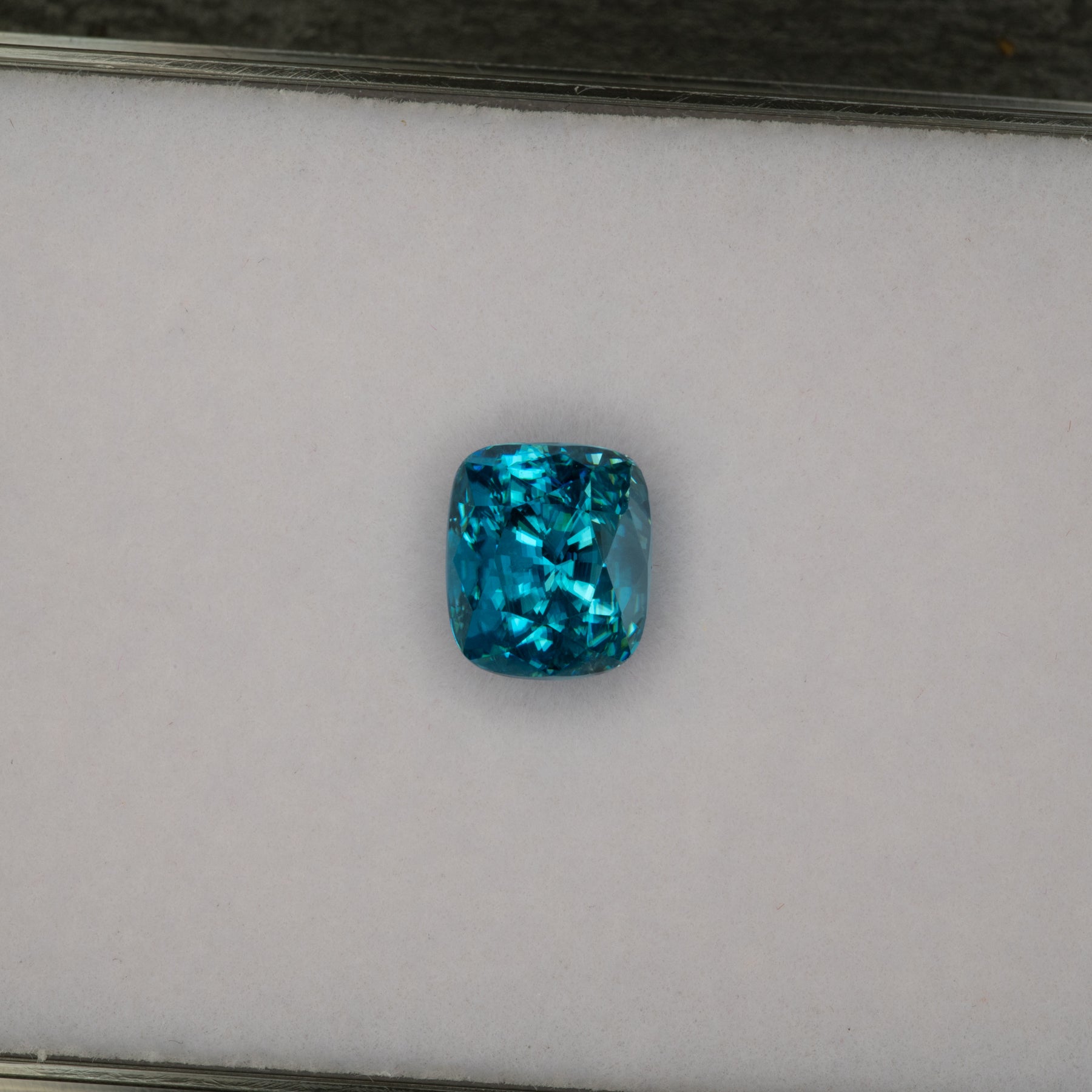 natural cambodian blue zircon cushion loose gemstone