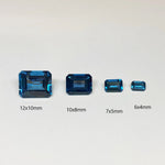 Emerald Cut London Blue Topaz Loose Gemstone 7