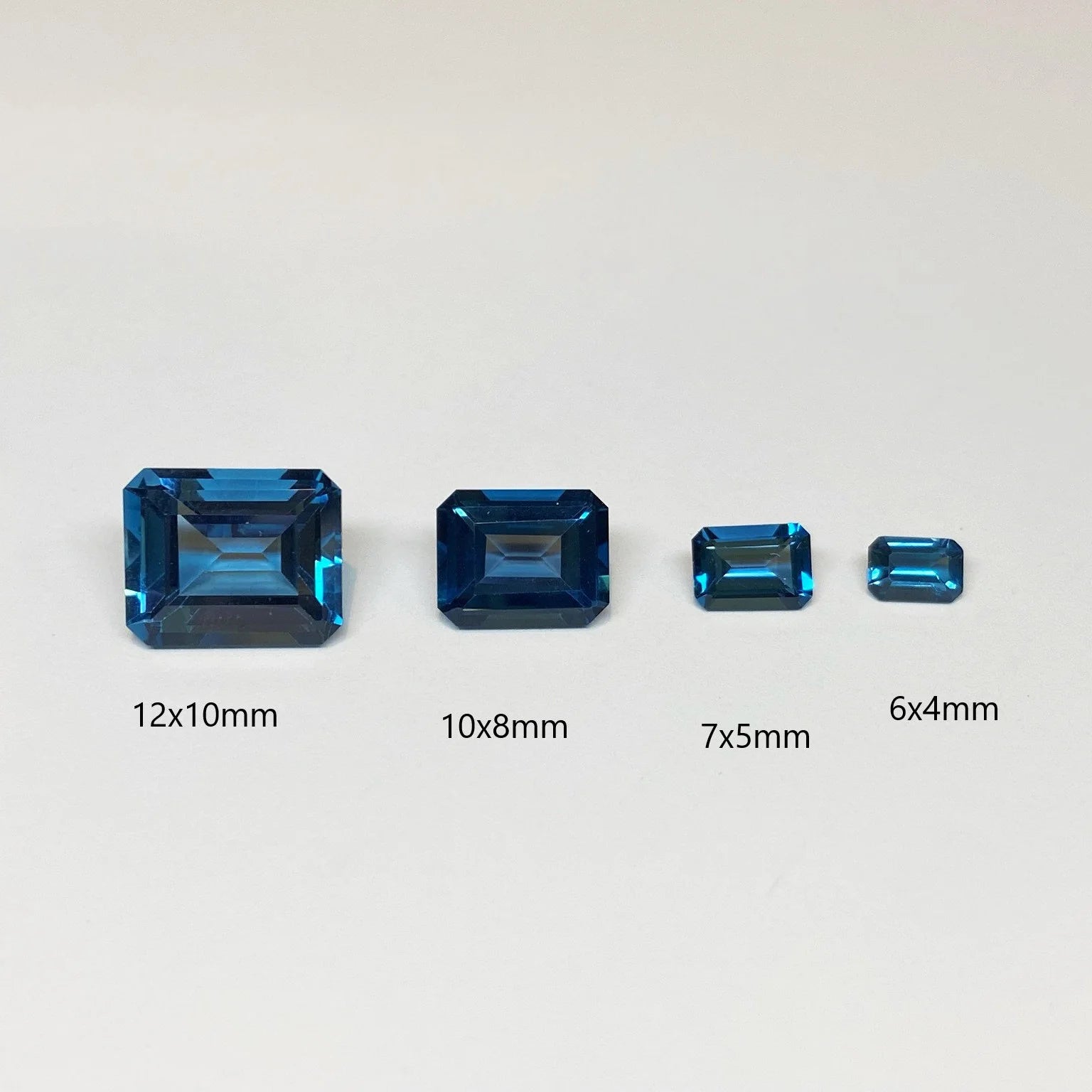 Emerald Cut London Blue Topaz Loose Gemstone 7