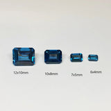 Emerald Cut London Blue Topaz Loose Gemstone 7