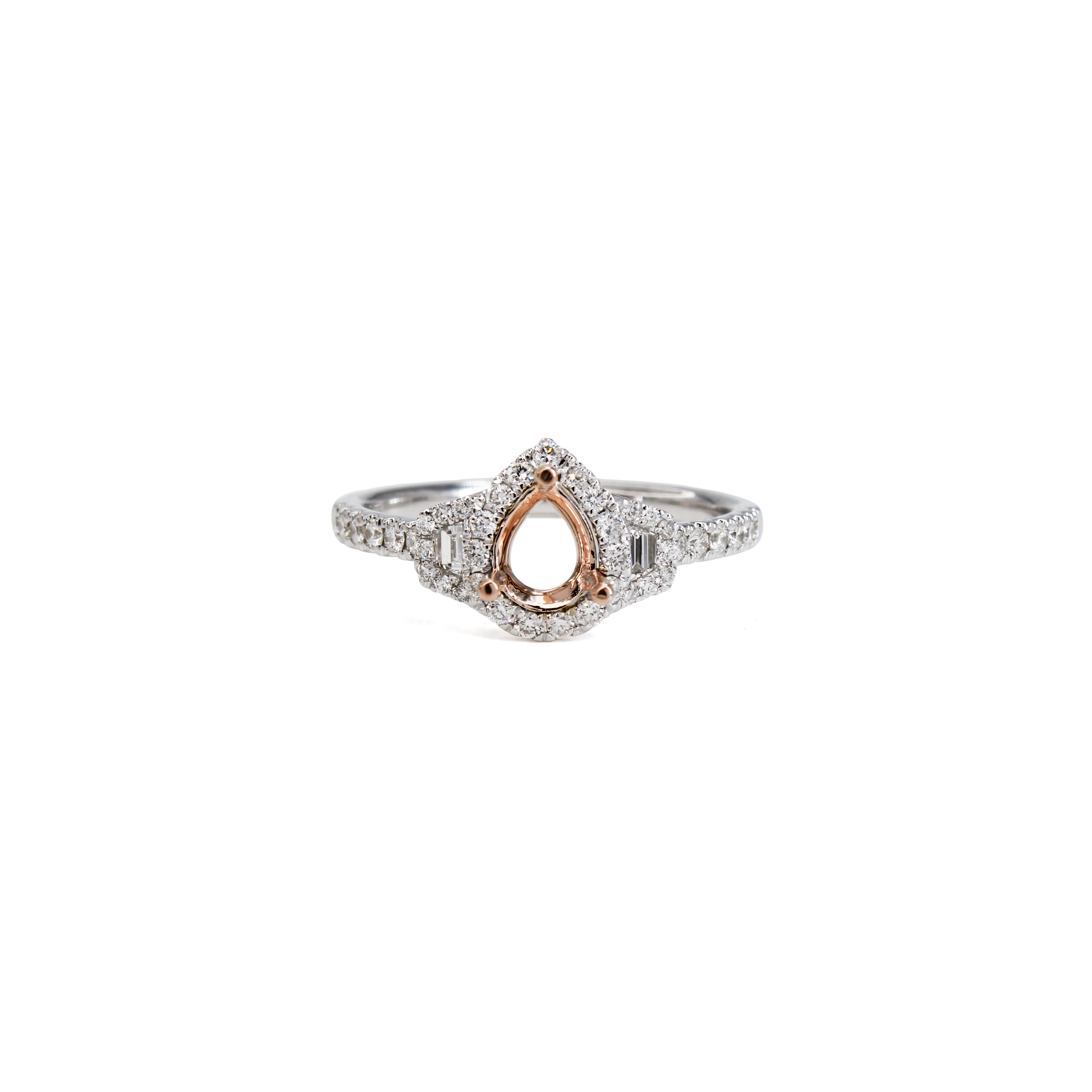 proposal day 14k gold semi mount diamond ring