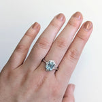 Rashmita 14K White Gold 1.5cts Aquamarine Diamond Ring | Emerald Cut 8x6mm