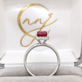 1.7ct Stunning Red Ruby Diamond Halo Ring in 14K Gold – Elegant Fine Jewelry