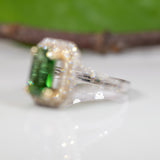 14K white & yellow gold chrome tourmaline ring