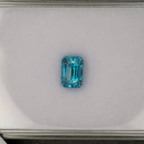 Natural Cambodian Blue Zircon Emerald Cut 8.4x6x7.1mm 4.44ct Loose Gemstone