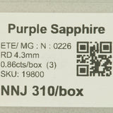 0.33 carat natural purple sapphire round 4.3mm loose gemstone – view 4