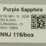 0.33 carat natural purple sapphire round 4.3mm loose gemstone – view 3