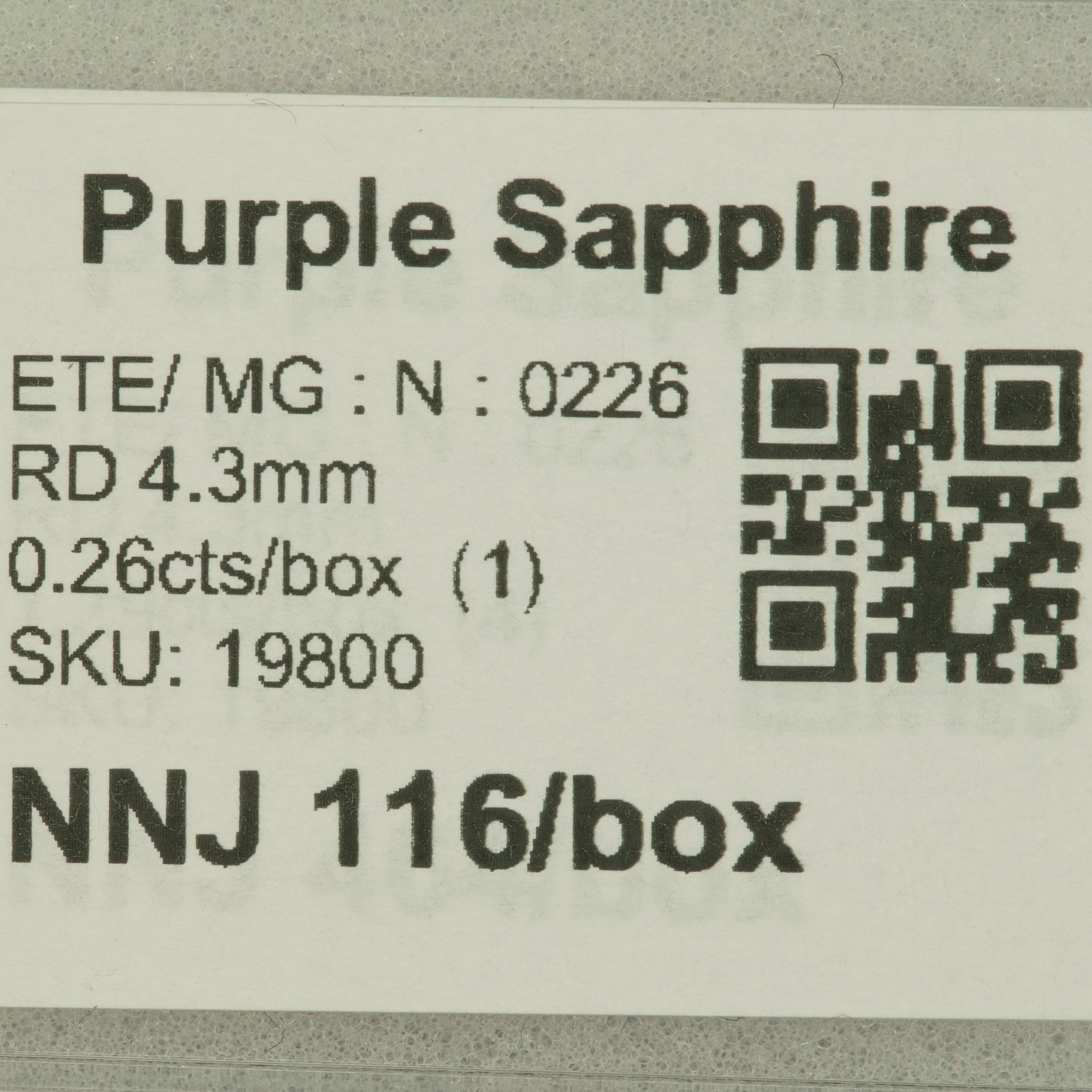 0.33 carat natural purple sapphire round 4.3mm loose gemstone – view 3