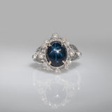 4Ct Star Sapphire Ring with Earth-Mined Diamond Accents in Solid 14K Gold – 10x8mm Bold Statement Gemstone Ring for Engagement or Fine Jewelry