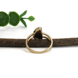 Mabel Australian Boulder Opal Ring with Natural Diamond Accents: 14K Solid Gold