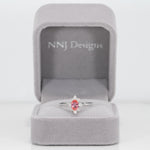 14K white gold padparadscha sapphire ring