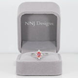 14K white gold padparadscha sapphire ring