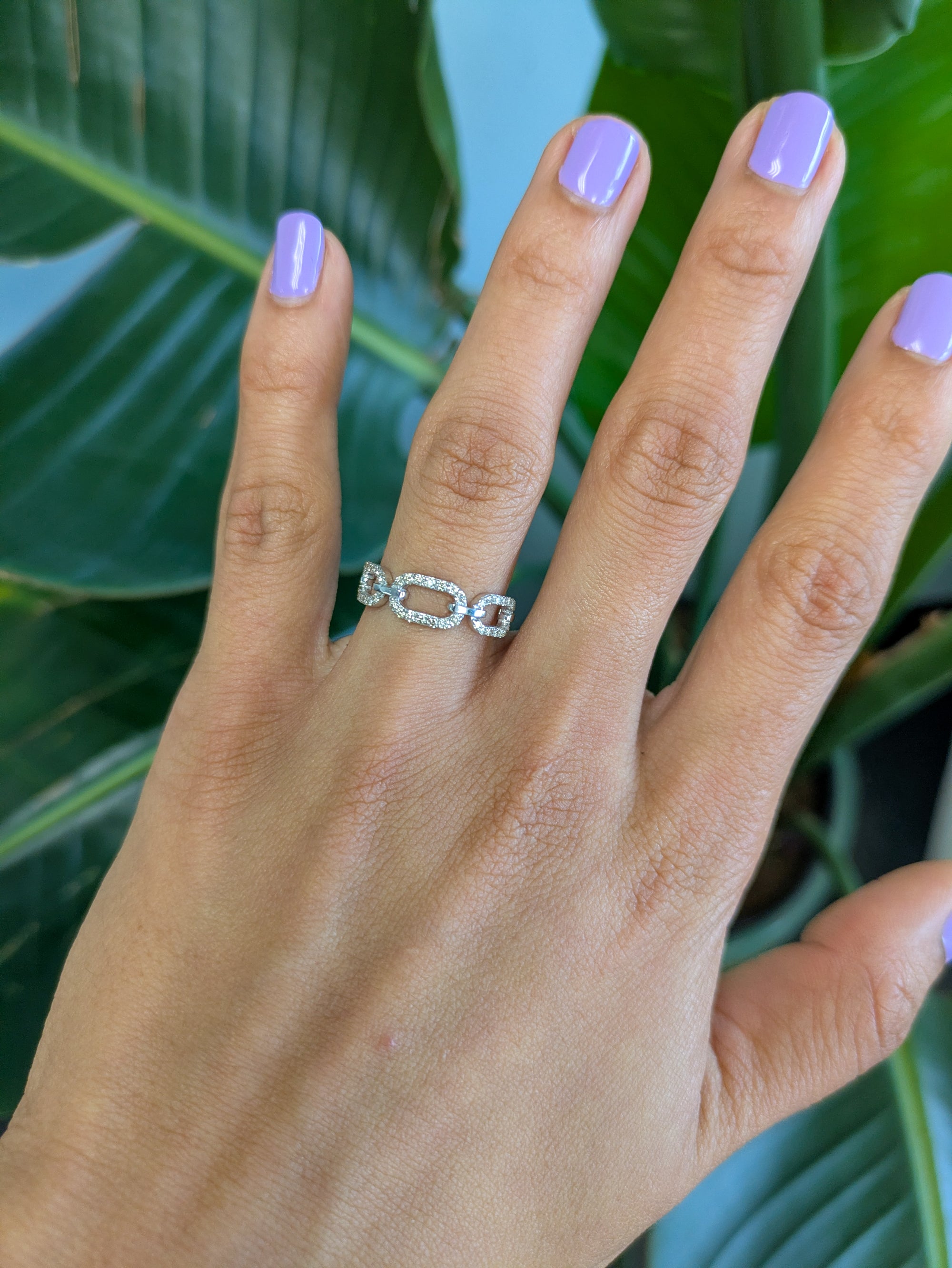 14K white gold diamond band