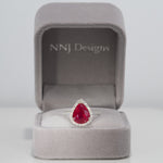 14K white gold madagascar ruby ring