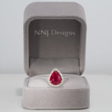 14K white gold madagascar ruby ring