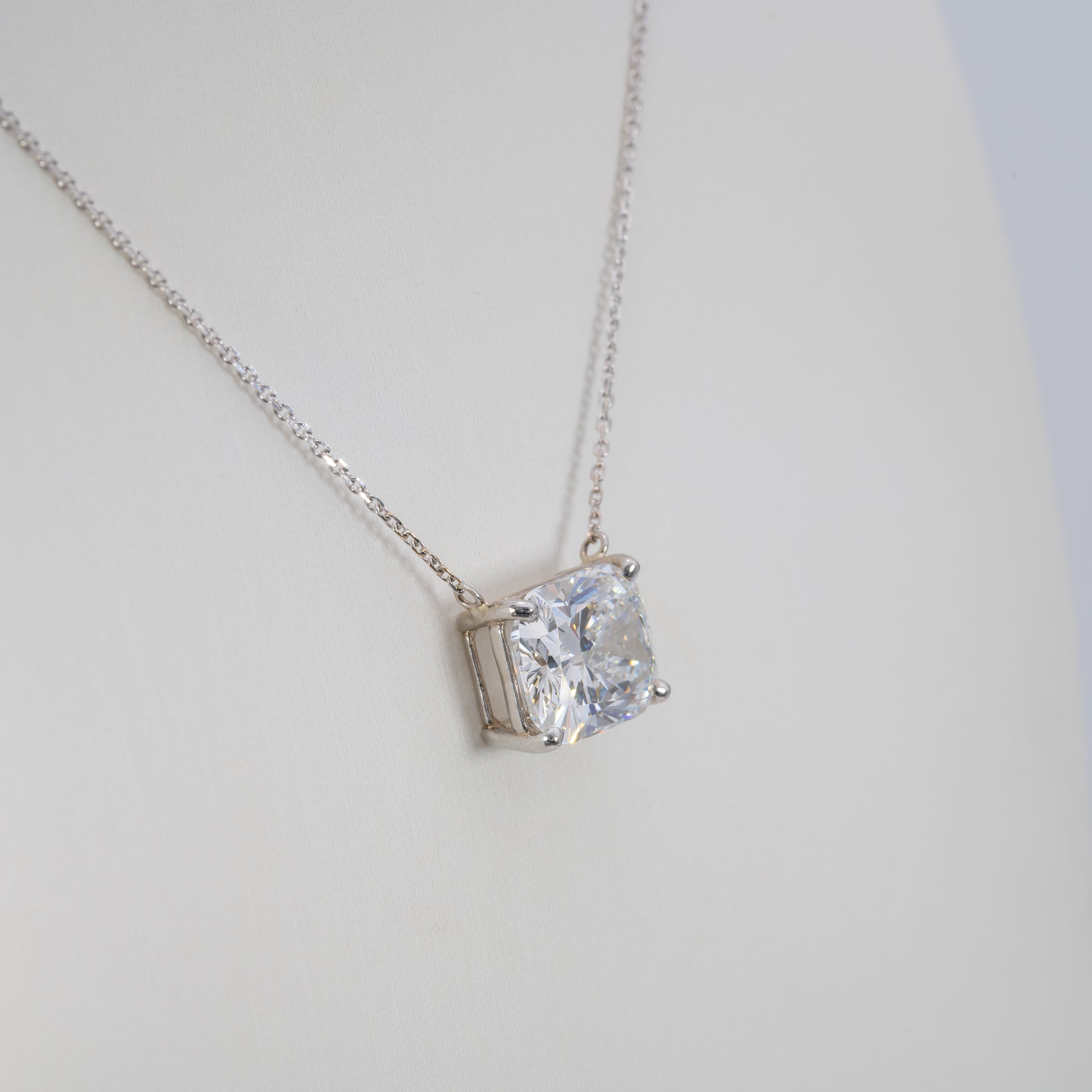14K white gold lab grown diamond necklace