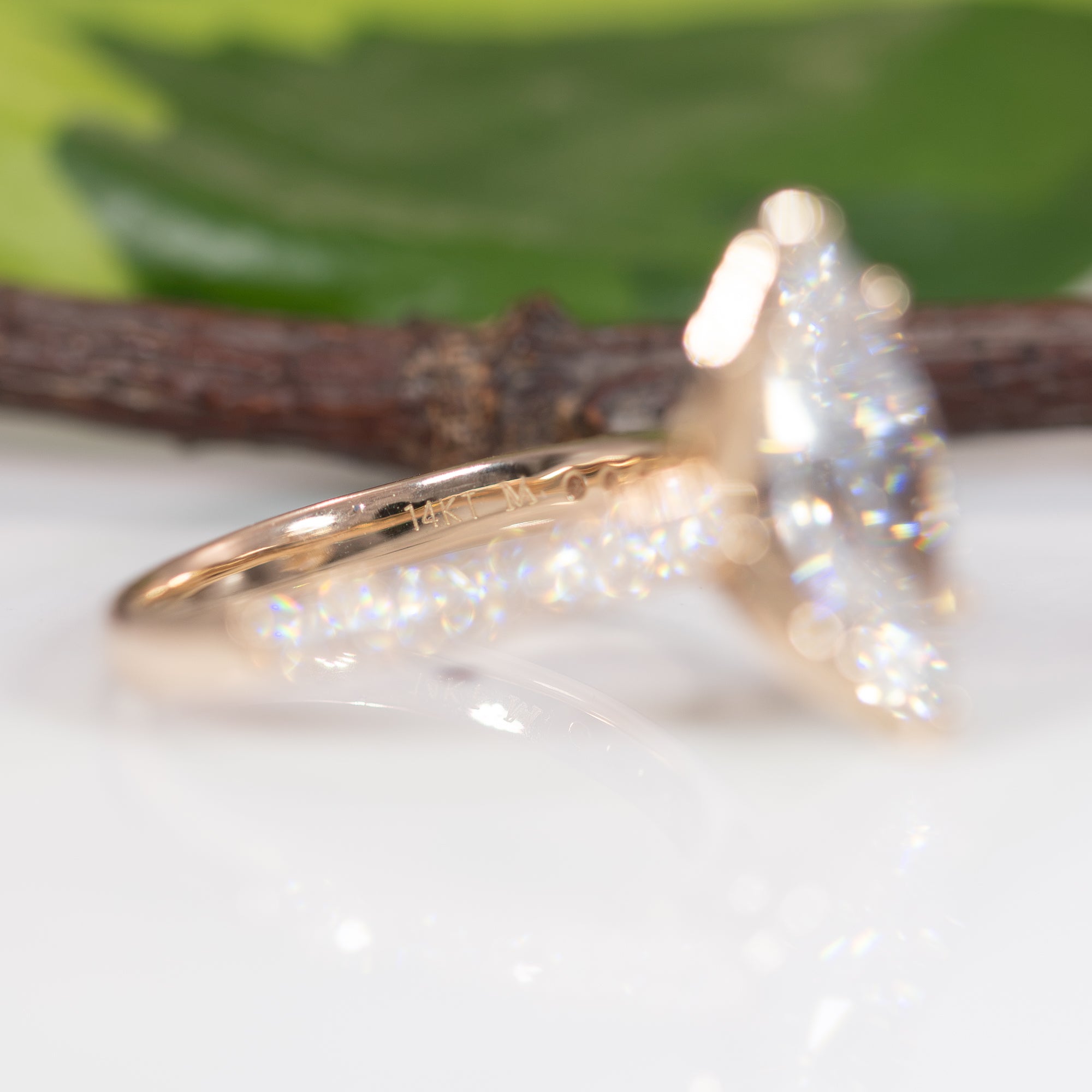 14K yellow gold lab diamond ring