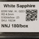 0.40 carat natural Ceylon white sapphire round 4.5mm loose gemstone – view 3