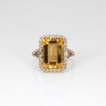 14K yellow gold citrine ring