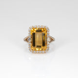 14K yellow gold citrine ring
