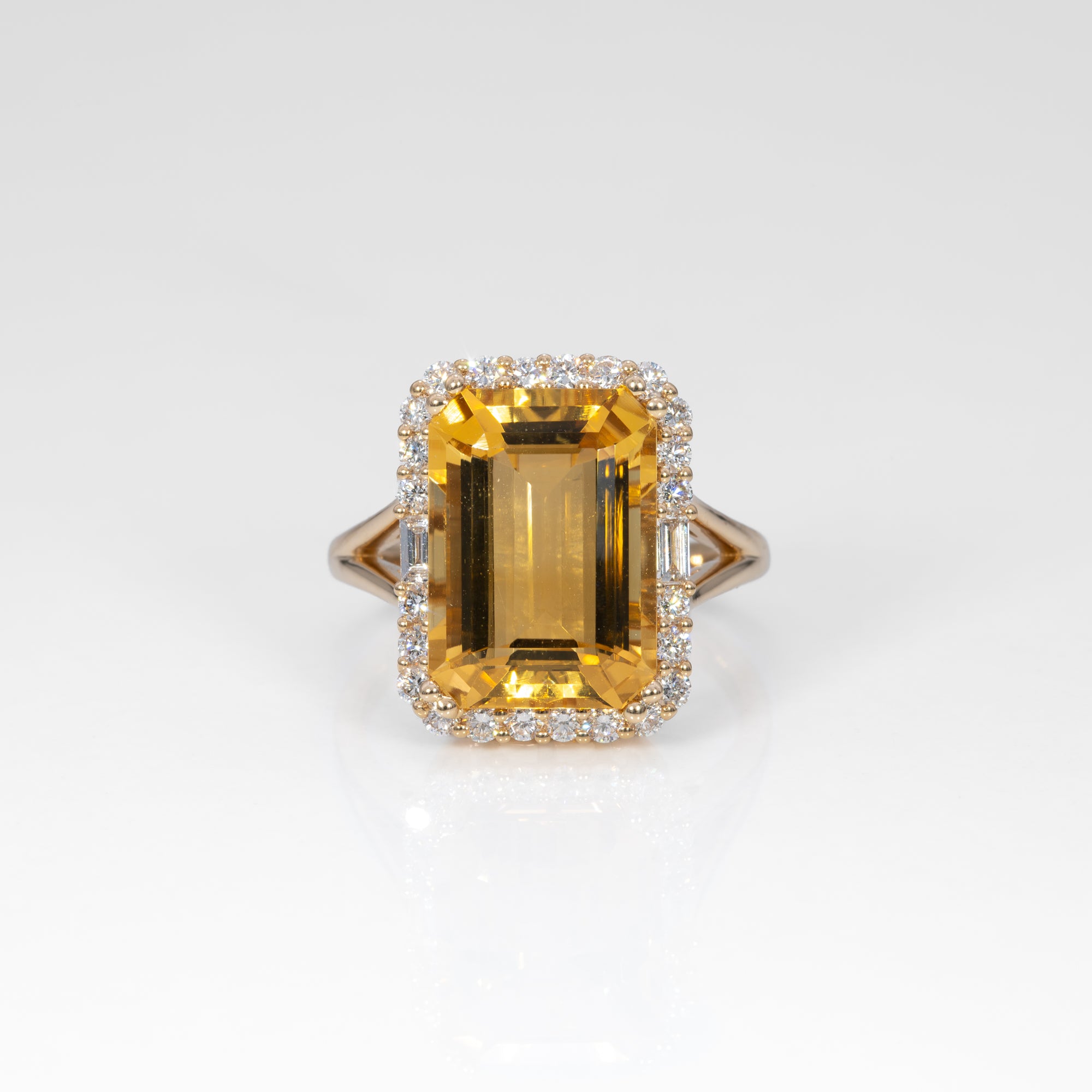 14K yellow gold citrine ring