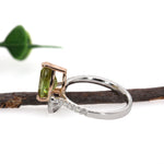 Yamini 14K Dual White Rose Gold Pear Shape 2.4cts Sphene Diamond Ring | Pear Shape 9X6mm
