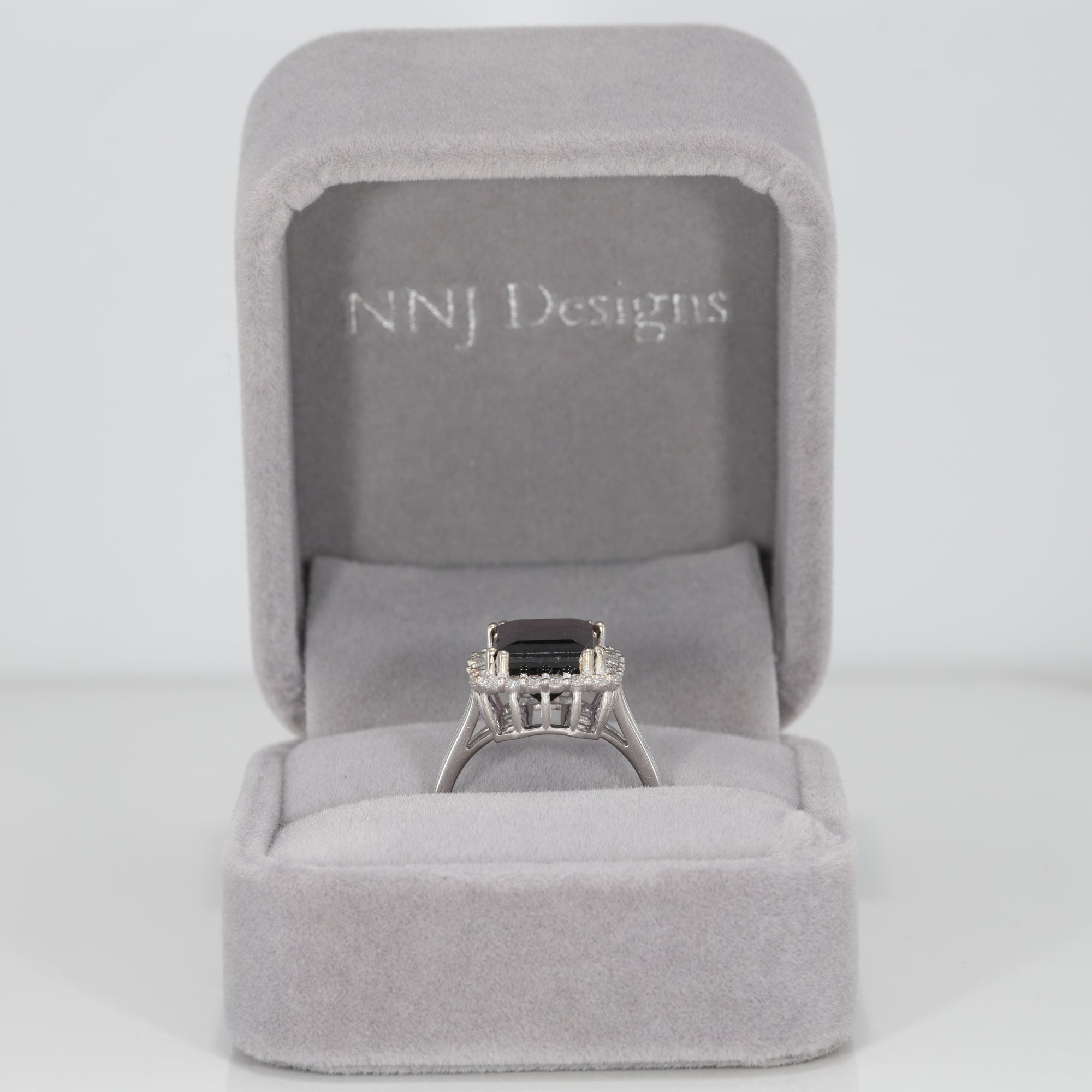 14K white gold bi-color tourmaline ring