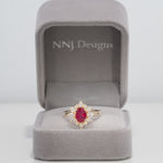 14K yellow gold burma ruby ring